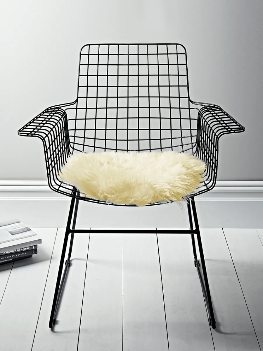 Cox & Cox Cushions|Cushions<Sumptuous Sheepskin Seat Pad - Ivory