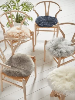 Cox & Cox Cushions|Cushions<Sumptuous Sheepskin Seat Pad - Ivory