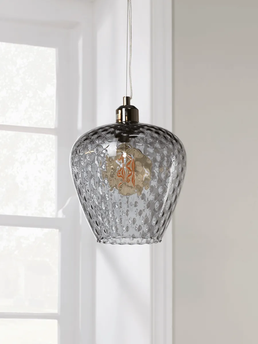 Cox & Cox Pendants<Tapered Textured Pendant - Grey