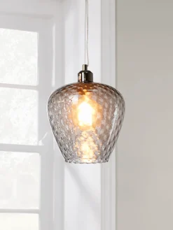Cox & Cox Pendants<Tapered Textured Pendant - Grey