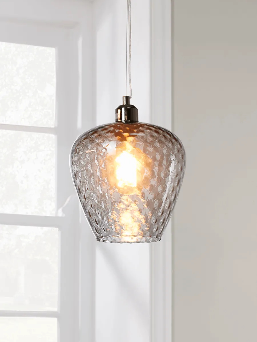 Cox & Cox Pendants<Tapered Textured Pendant - Grey