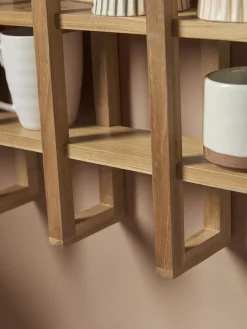Cox & Cox Hooks & Hook Racks|Shelves<Teak Mug Shelf