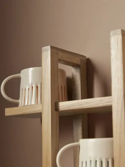 Cox & Cox Hooks & Hook Racks|Shelves<Teak Mug Shelf