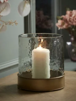 Cox & Cox Candle Holders<Textured Glass Candle Holder
