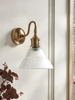 Cox & Cox Wall Lights<Textured Glass Tapered Wall Light
