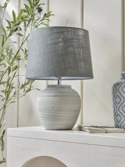 Cox & Cox Table Lamps|Bedside Lights<Textured Stone Effect Table Lamp