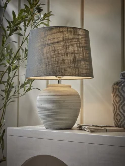 Cox & Cox Table Lamps|Bedside Lights<Textured Stone Effect Table Lamp