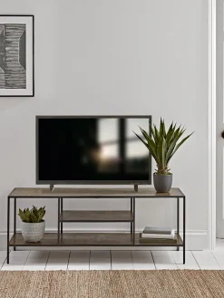 Cox & Cox Media Units|Side Tables<Textured Topped Metal Media Unit - Gold