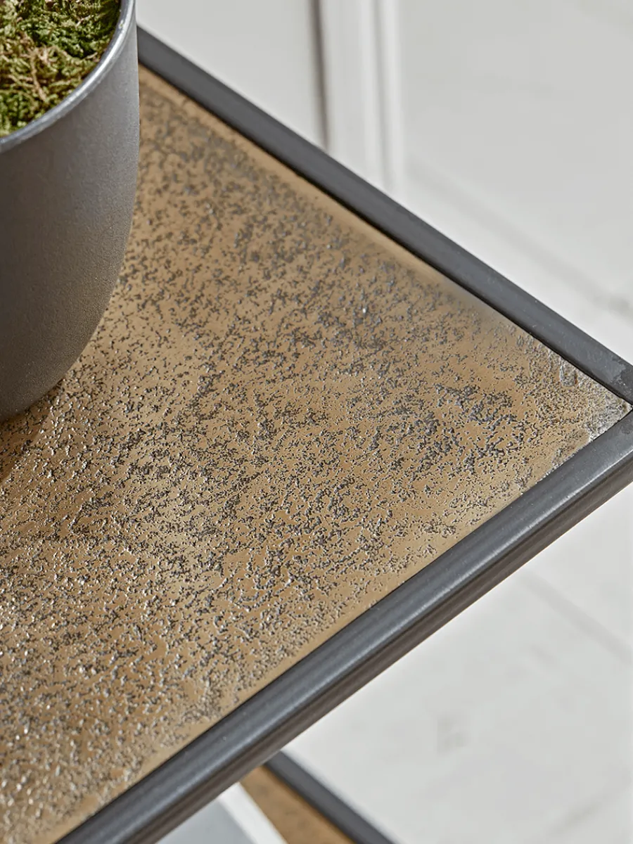 Cox & Cox Media Units|Side Tables<Textured Topped Metal Media Unit - Gold