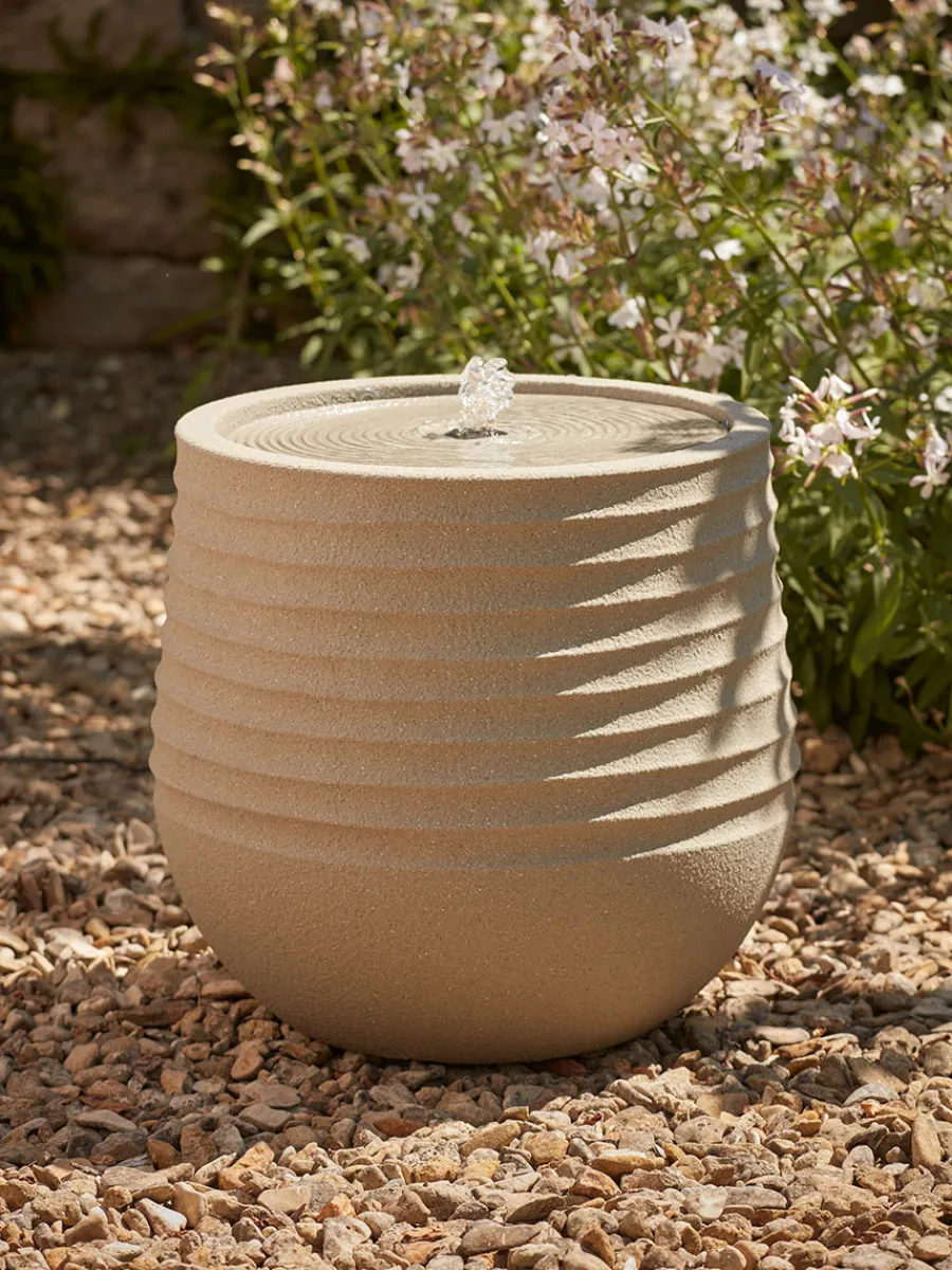 Cox & Cox Water Features<Textured Wavy Water Fountain - Khaki