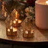 Cox & Cox Candle Holders<Three Brass House Tealight Holders