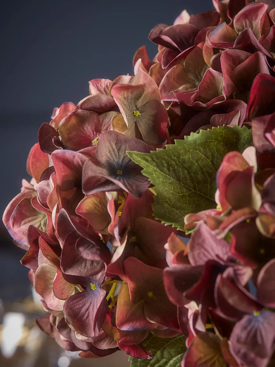 Cox & Cox Faux Stems|Faux Plants & Flowers<Three Burgundy Hydrangea Stems