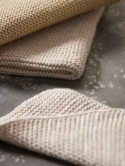 Cox & Cox Kitchen Accessories & Tableware<Three Cotton Dishcloths - Natural