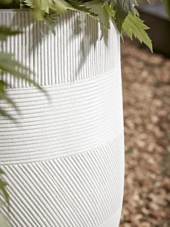 Cox & Cox Plant Pots & Troughs<Three Geometric Etched Planters - Light Grey