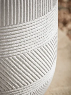 Cox & Cox Plant Pots & Troughs<Three Geometric Etched Planters - Light Grey