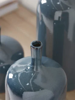 Cox & Cox Vases<Three Glazed Vases - Blue