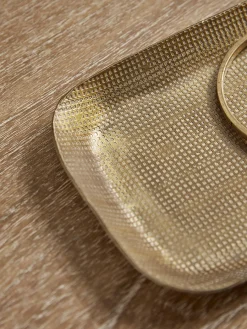 Cox & Cox Bowls, Dishes & Trinket Boxes<Three Golden Textured Trays