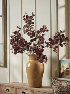 Cox & Cox Faux Stems|Faux Plants & Flowers<Three Large Faux Eucalyptus Sprays - Burgundy