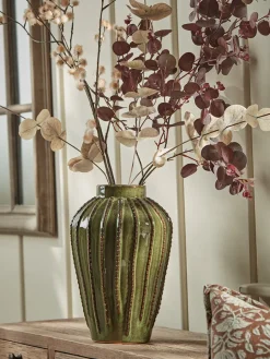 Cox & Cox Faux Stems|Faux Plants & Flowers<Three Large Faux Eucalyptus Sprays - Burgundy