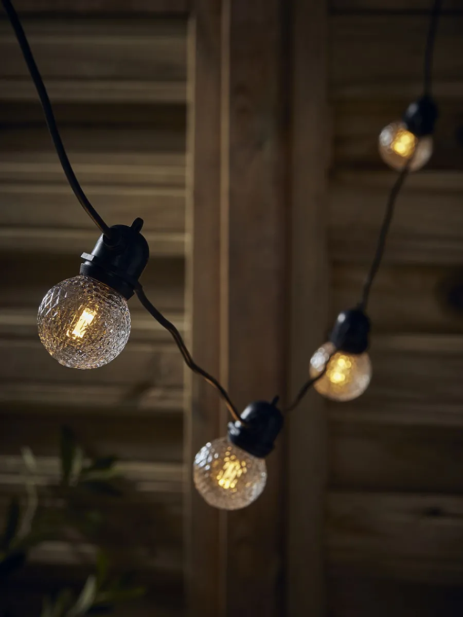 Cox & Cox Festoon Lights|Festoon Lights<Three Solar Hammered Festoon Bulb Lights