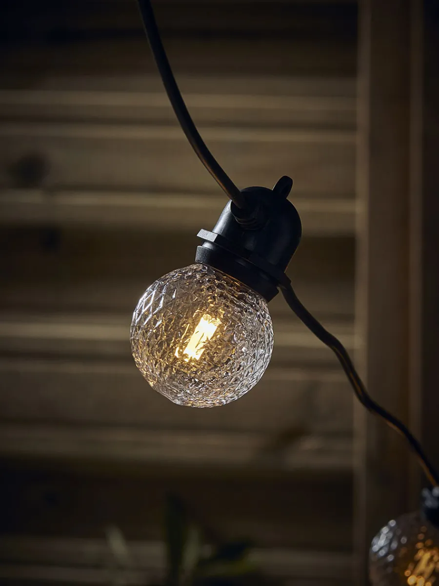 Cox & Cox Festoon Lights|Festoon Lights<Three Solar Hammered Festoon Bulb Lights
