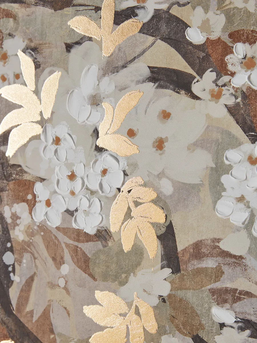 Cox & Cox Wall Art<Three Textured Blossom Canvases