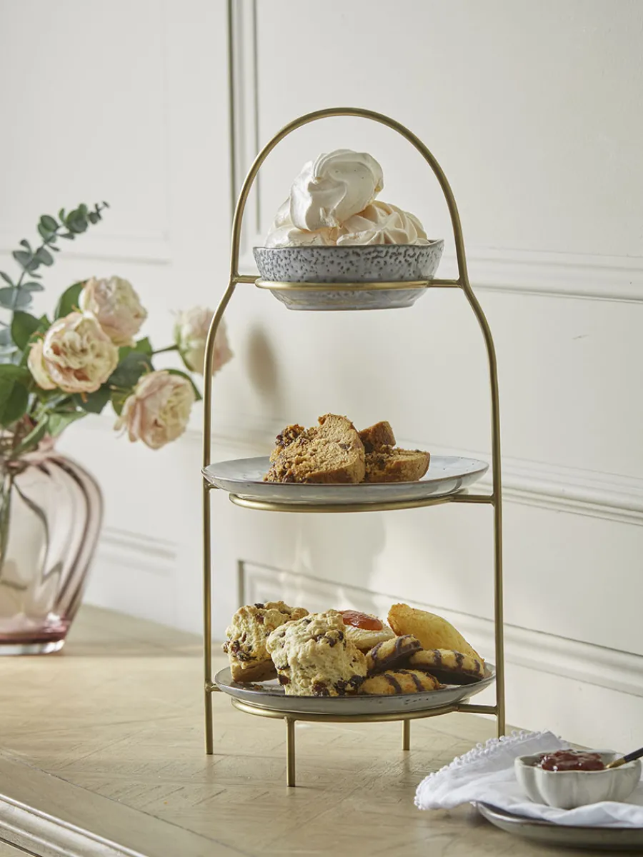 Cox & Cox Kitchen Accessories & Tableware<Three Tiered Cake Stand - Brass
