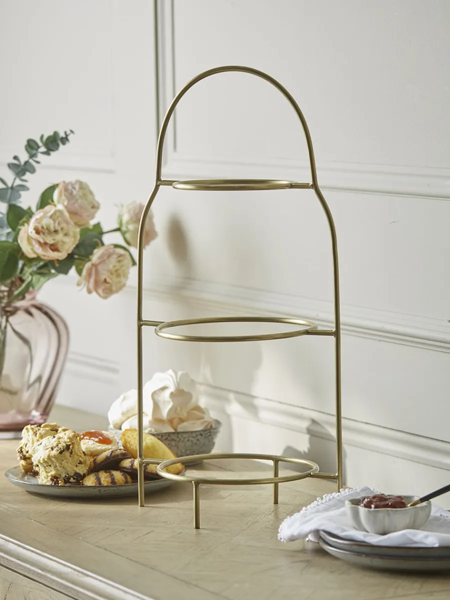 Cox & Cox Kitchen Accessories & Tableware<Three Tiered Cake Stand - Brass