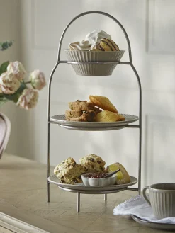 Cox & Cox Kitchen Accessories & Tableware<Three Tiered Cake Stand - Nickel