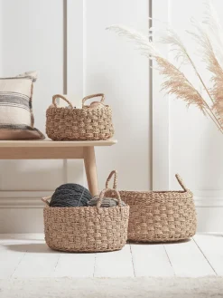 Cox & Cox Bags & Baskets<Three Woven Seagrass Storage Baskets