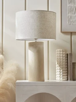 Cox & Cox Table Lamps|Bedside Lights<Travertine Effect Table Lamp