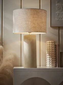 Cox & Cox Table Lamps|Bedside Lights<Travertine Effect Table Lamp