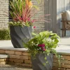 Cox & Cox Plant Pots & Troughs<Two Anthracite Spiral Planters - Large