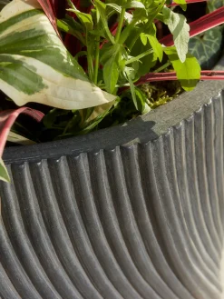 Cox & Cox Plant Pots & Troughs<Two Anthracite Spiral Planters - Large