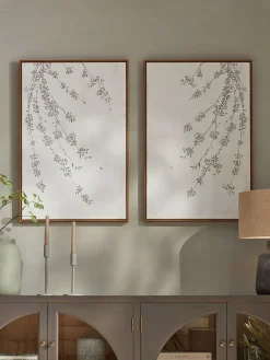Cox & Cox Wall Art<Two Blossom Canvases