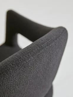 Cox & Cox Stools<Two Bouclé Counter Stools - Black