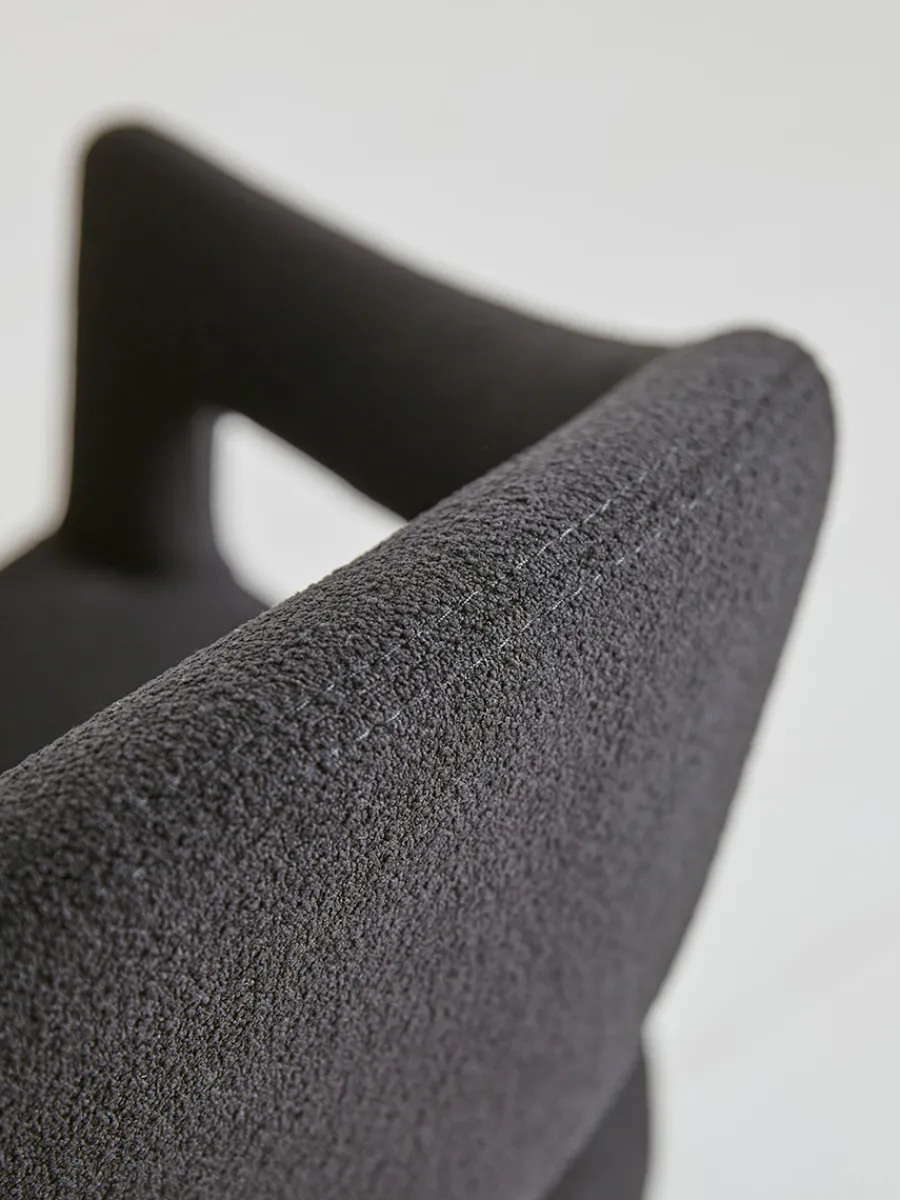 Cox & Cox Stools<Two Bouclé Counter Stools - Black