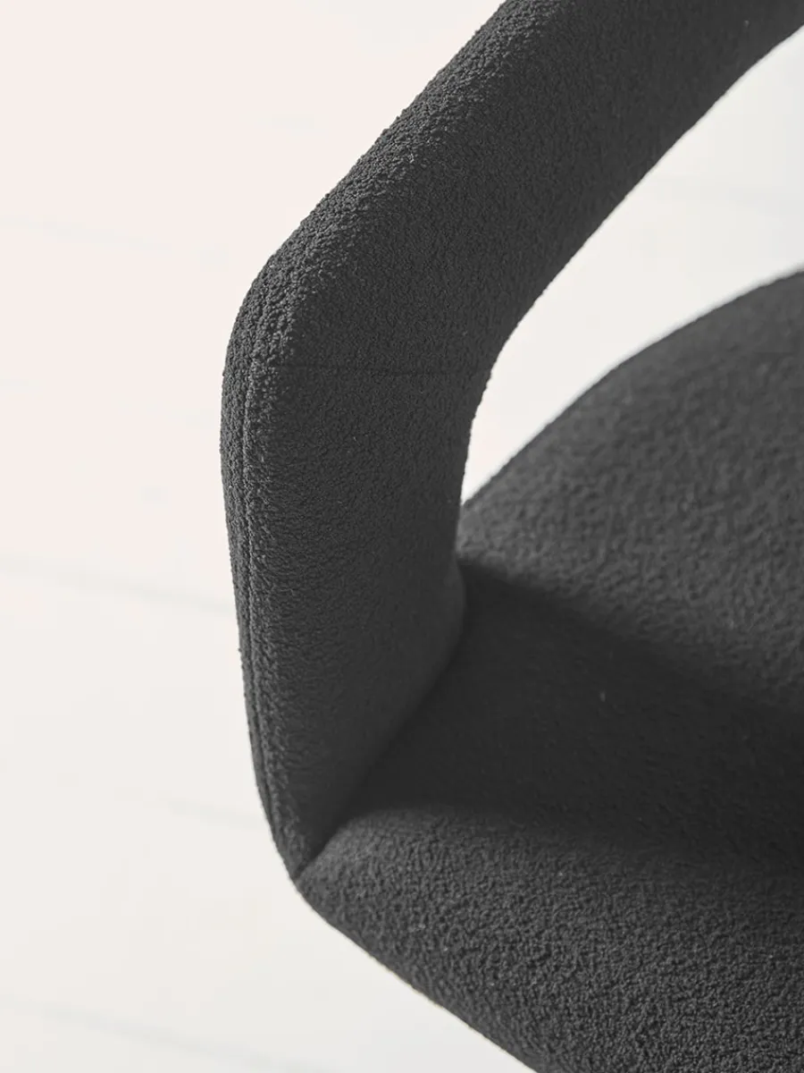 Cox & Cox Dining Chairs<Two Bouclé Dining Chairs - Black