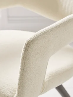 Cox & Cox Occasional Chairs|Dining Chairs<Two Bouclé Dining Chairs - White