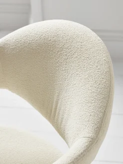 Cox & Cox Occasional Chairs|Dining Chairs<Two Bouclé Dining Chairs - White