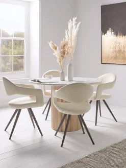 Cox & Cox Occasional Chairs|Dining Chairs<Two Bouclé Dining Chairs - White