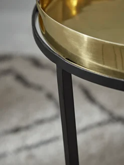 Cox & Cox Nesting Tables|Side Tables<Two Brass Topped Nesting Tables