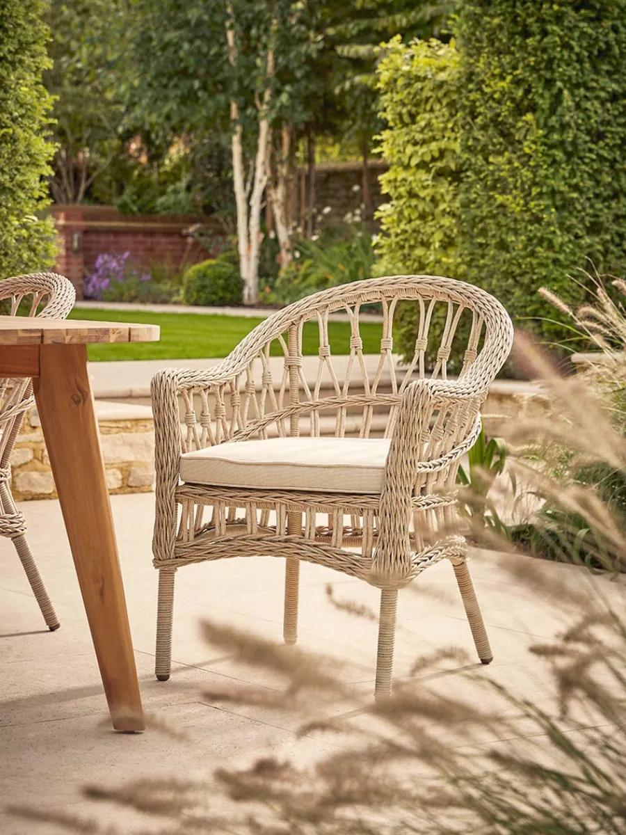 Cox & Cox Outdoor Dining Tables & Chairs<Two Decorative Weave Dining Chairs