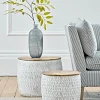 Cox & Cox Side Tables<Two Enamelled Storage Tables - Taupe