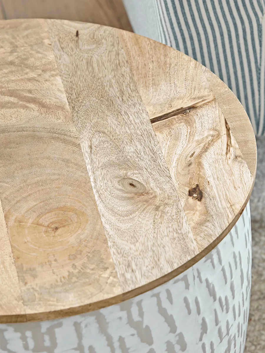 Cox & Cox Side Tables<Two Enamelled Storage Tables - Taupe