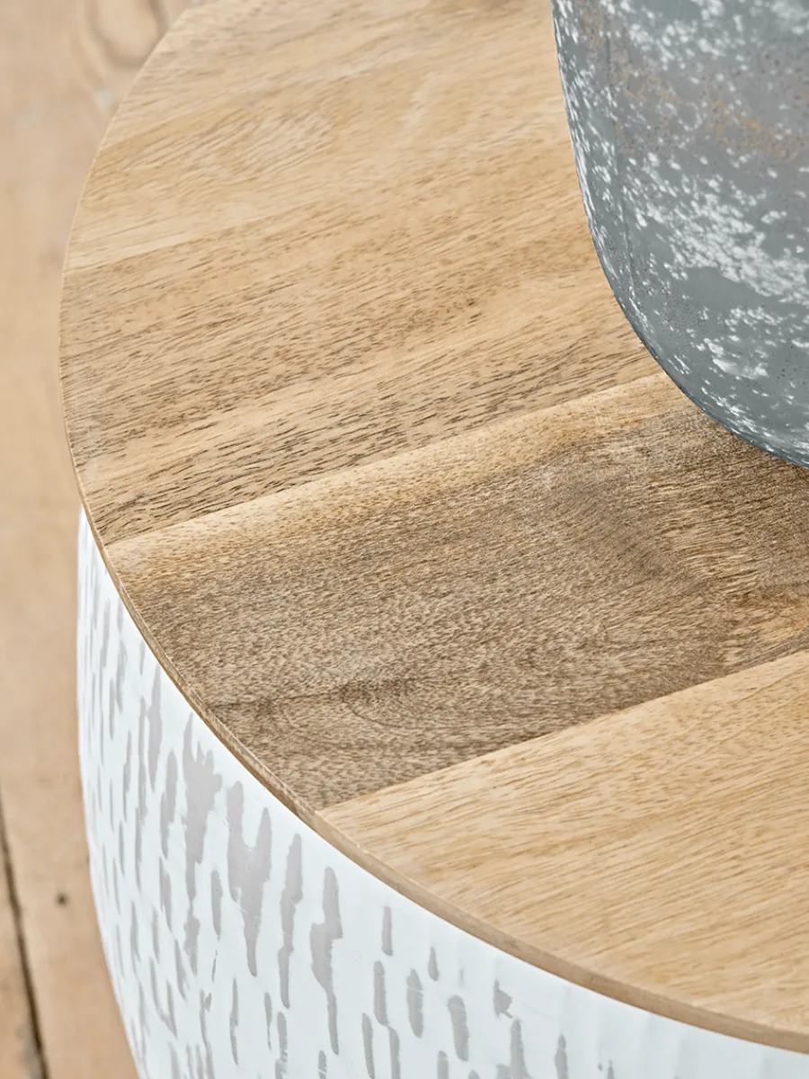 Cox & Cox Side Tables<Two Enamelled Storage Tables - Taupe