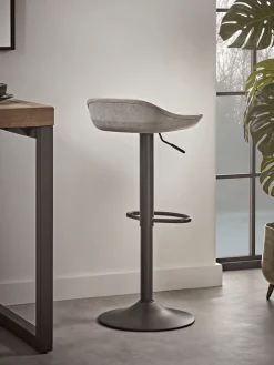 Cox & Cox Stools<Two Faux Leather Counter Stools - Grey