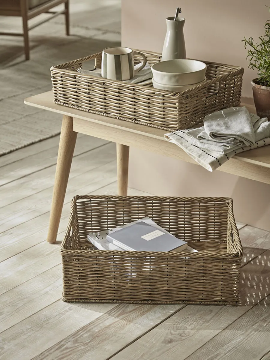 Cox & Cox Bags & Baskets<Two Faux Rattan Storage Trays