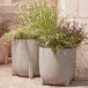 Cox & Cox Plant Pots & Troughs<Two Handmade Footed Planters - Grey