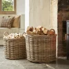 Cox & Cox Fireside<Two Rattan Log Baskets - Round